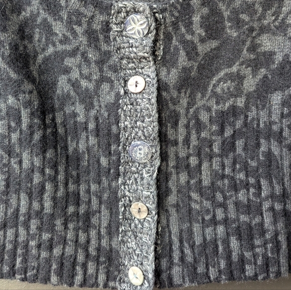 Free People Y2K Lambswool Angora Knit Scoop Neck Vest Size Small Gray Black - Picture 4 of 8